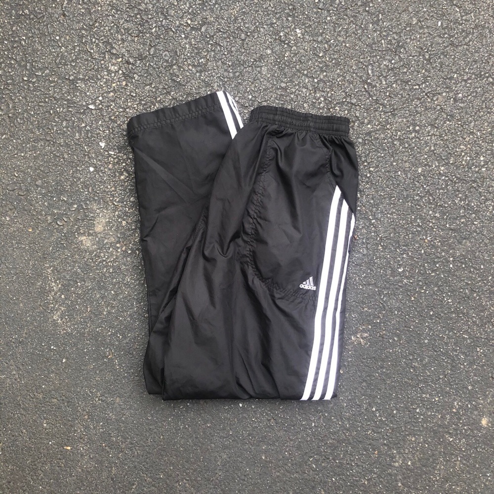 Vintage adidas original black windbreaker pants
